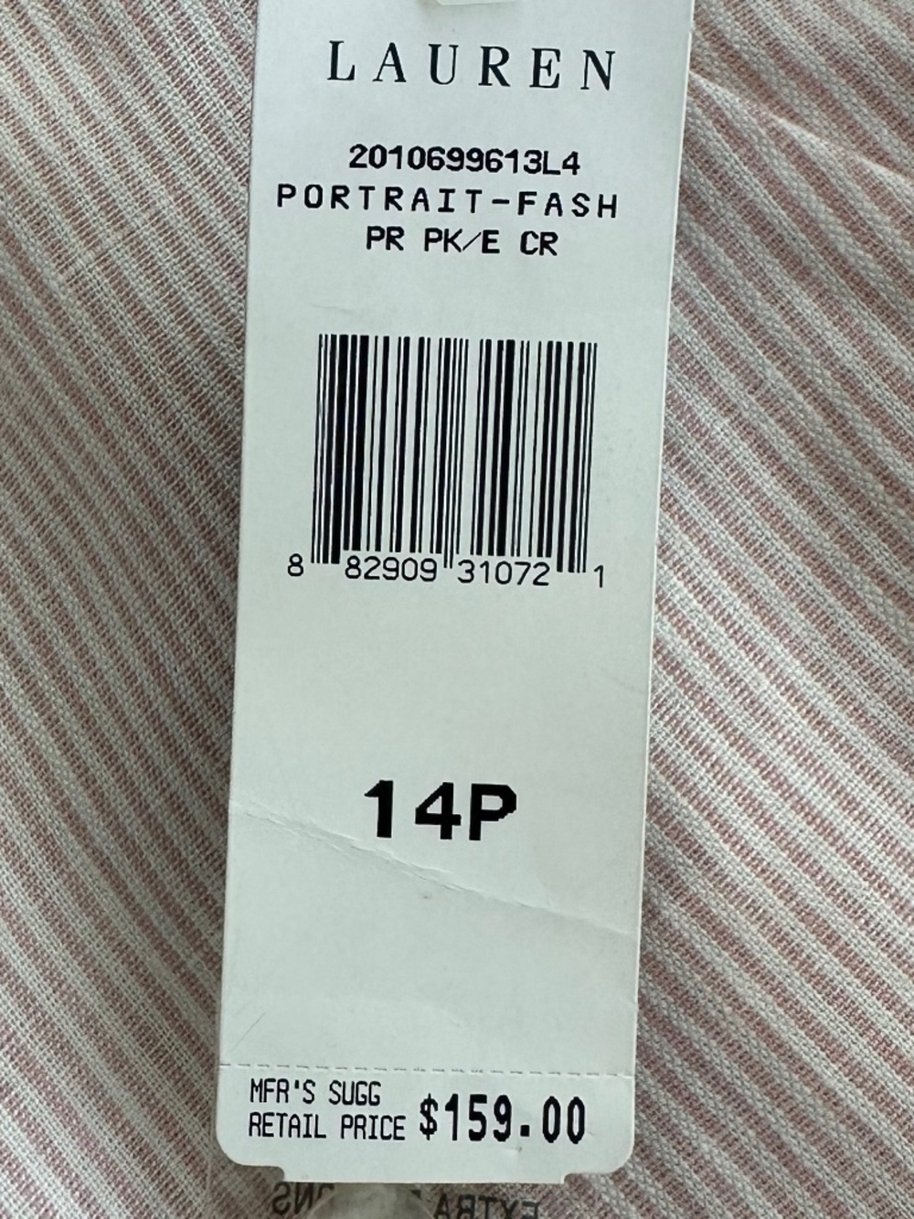 Lauren Ralph Lauren Striped Straight Leg Linen Trousers 14P Lightweight Preppy - Picture 9 of 14